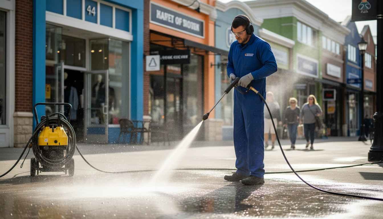 retail center power washing