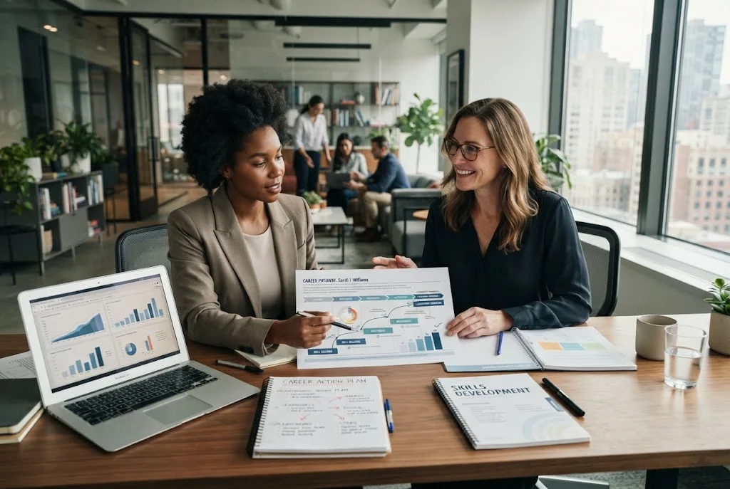 Professional creating an action plan for career growth